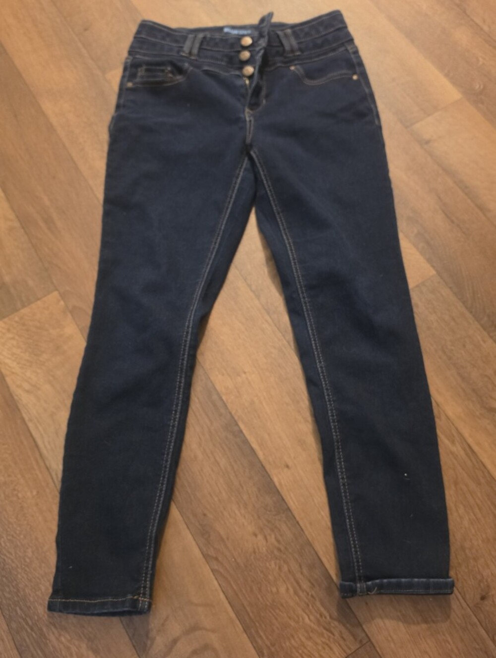 Blue Spice Dark Blue High-Waist Skinny Jeans